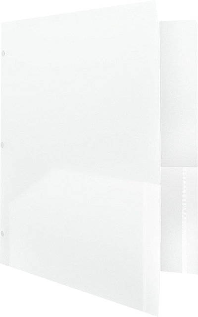 Clear 9 x 12 Plastic 3 Hole Punched Duty Folders