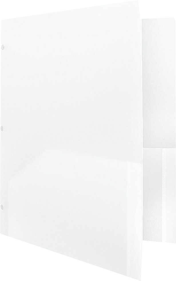 Clear 9 x 12 Plastic 3 Hole Punched Duty Folders
