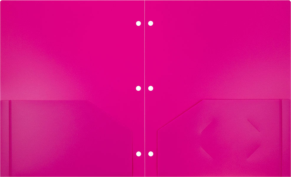 Fuchsia 9 x 12 Plastic 3 Hole Punched Duty Folders