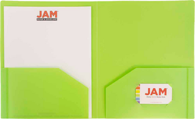 Lime Green 9 x 12 Plastic Heavy Duty Folders