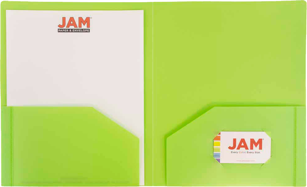 Lime Green 9 x 12 Plastic Heavy Duty Folders
