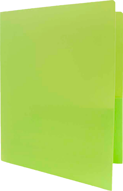 Lime Green 9 x 12 Plastic Heavy Duty Folders