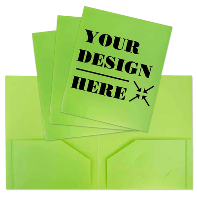 Lime Green 9 x 12 Plastic Heavy Duty Folders