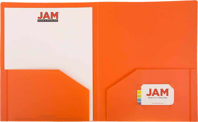 Orange 9 x 12 Plastic Heavy Duty Folders