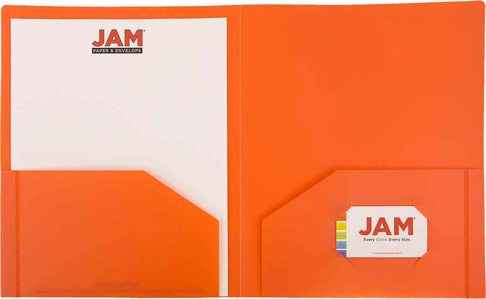 Orange 9 x 12 Plastic Heavy Duty Folders