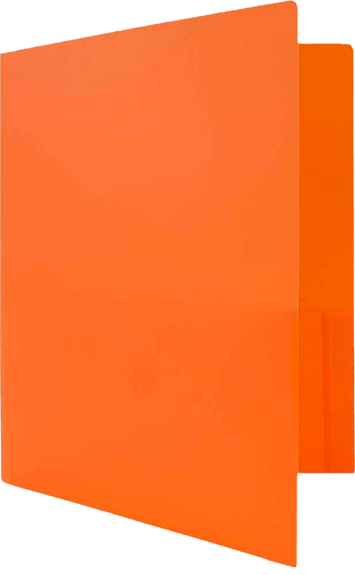 Orange 9 x 12 Plastic Heavy Duty Folders