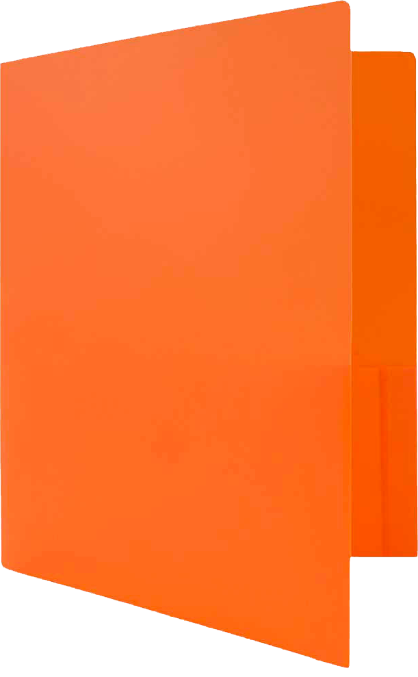 Orange 9 x 12 Plastic Heavy Duty Folders