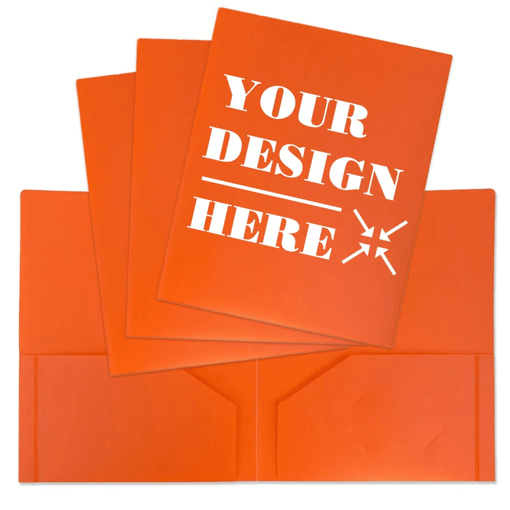 Orange 9 x 12 Plastic Heavy Duty Folders