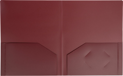 Burgundy 9 x 12 Plastic Heavy Duty Folders