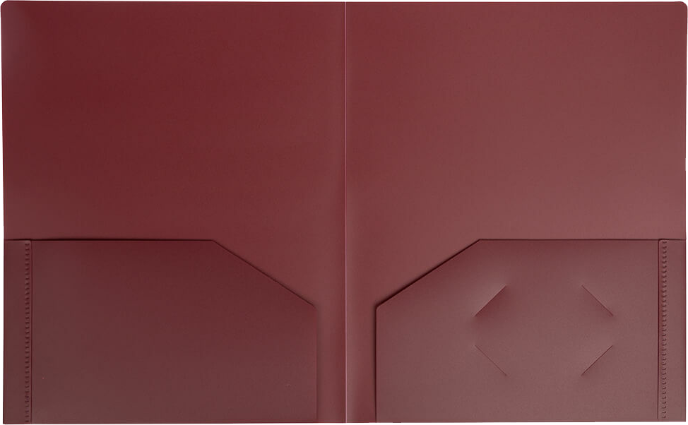Burgundy 9 x 12 Plastic Heavy Duty Folders