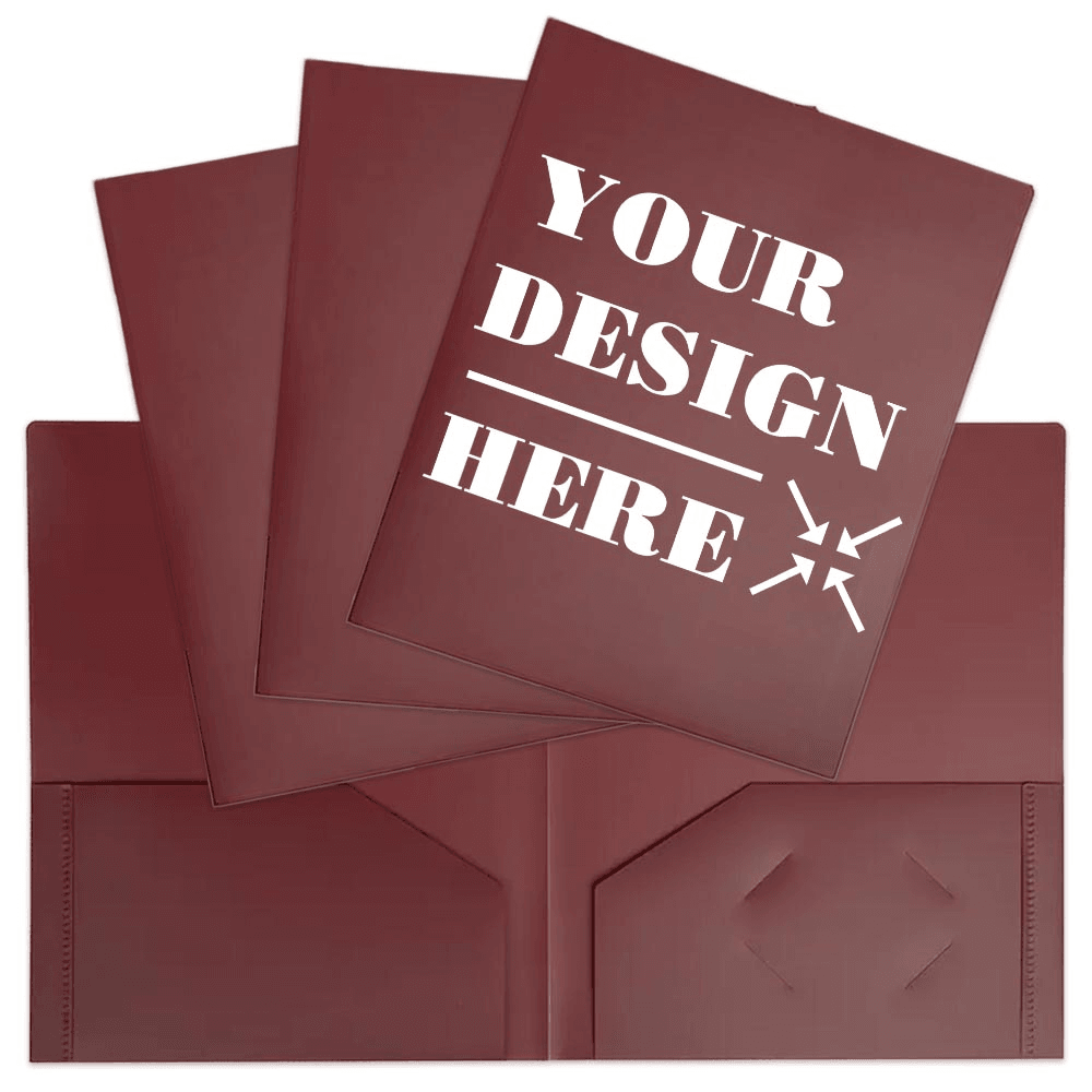 Burgundy 9 x 12 Plastic Heavy Duty Folders