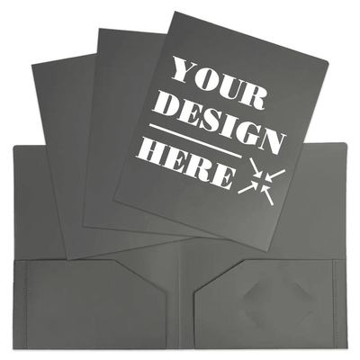 Gray 9 x 12 Plastic Heavy Duty Folders