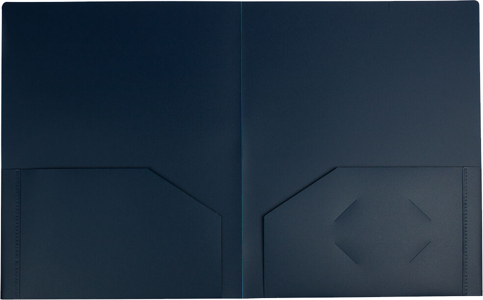 Navy Blue 9 x 12 Plastic Heavy Duty Folders