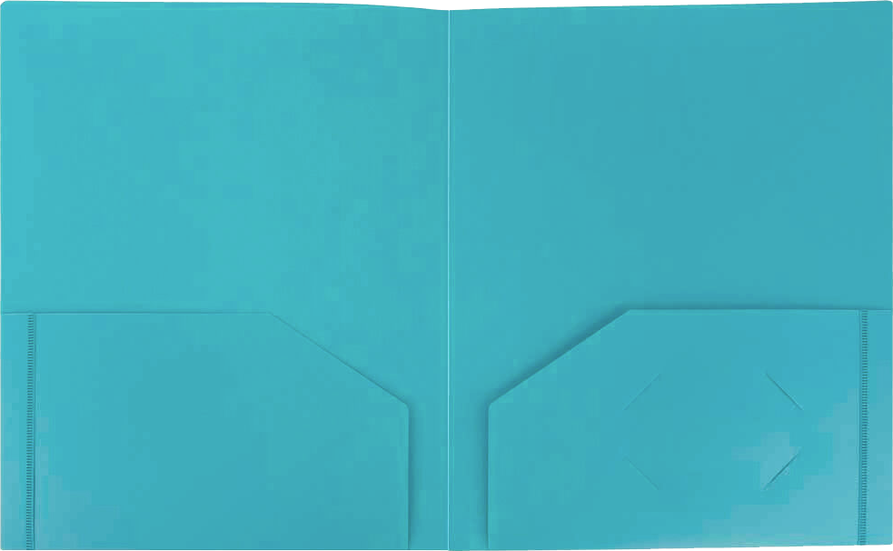Teal Blue 9 x 12 Plastic Heavy Duty Folders