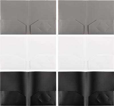 Assorted Business 9 x 12 Plastic Pop Folders - 6 Pack