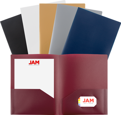 Assorted Professional 9 x 12 Plastic Pop Folders - 6 Pack