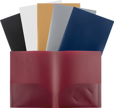 Assorted Professional 9 x 12 Plastic Pop Folders - 6 Pack