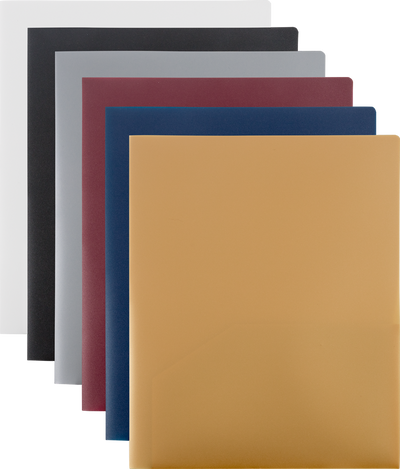 Assorted Professional 9 x 12 Plastic Pop Folders - 6 Pack