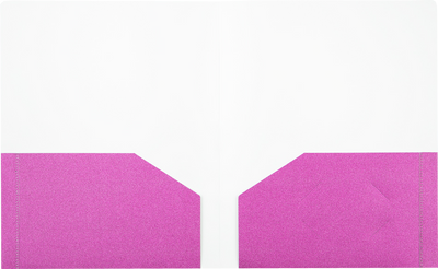 Assorted Primary 9 x 12 Glitter Folders - 6 Pack