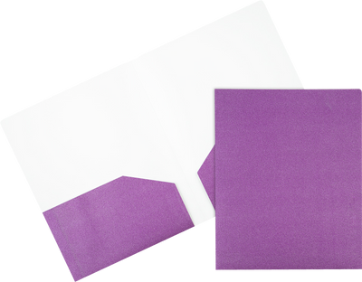 Assorted Primary 9 x 12 Glitter Folders - 6 Pack