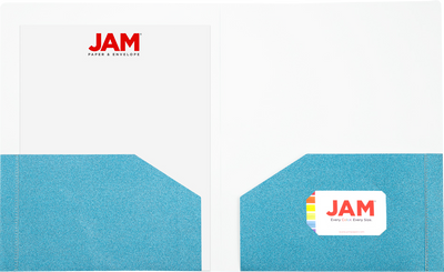 Assorted Primary 9 x 12 Glitter Folders - 6 Pack