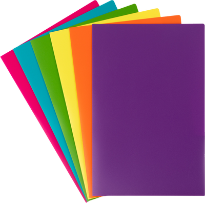 Assorted Fashion 9 x 14 1/2 Legal Plastic Heavy Duty Folders - 6 Pack