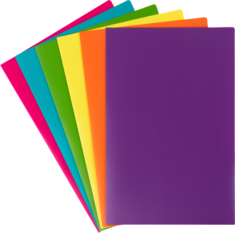 Assorted Fashion 9 x 14 1/2 Legal Plastic Heavy Duty Folders - 6 Pack