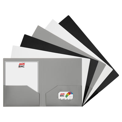 Assorted Business 9 x 12 Plastic Heavy Duty Folders - 6 Pack
