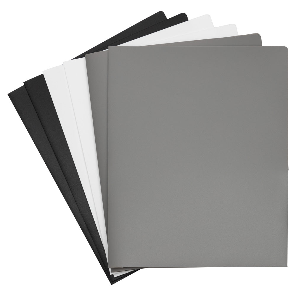 Assorted Business 9 x 12 Plastic Heavy Duty Folders - 6 Pack