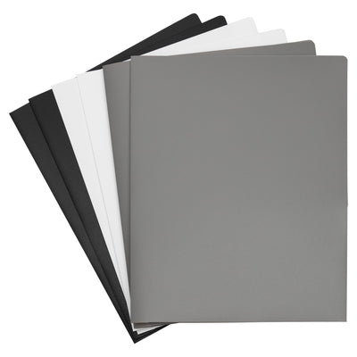 Assorted Business 9 x 12 Plastic Heavy Duty Folders - 6 Pack