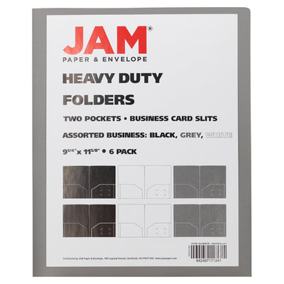 Assorted Business 9 x 12 Plastic Heavy Duty Folders - 6 Pack
