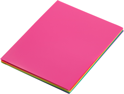 Assorted Fashion 9 x 12 Plastic Heavy Duty Folders - 6 Pack