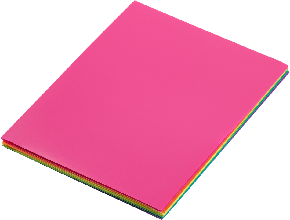 Assorted Fashion 9 x 12 Plastic Heavy Duty Folders - 6 Pack