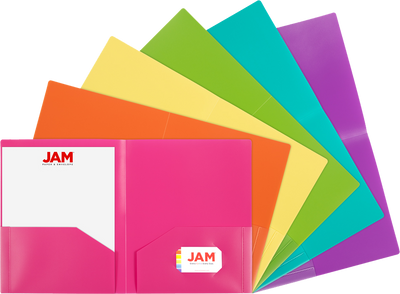 Assorted Fashion 9 x 12 Plastic Heavy Duty Folders - 6 Pack