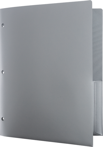 Assorted Professional 9 x 12 Plastic Heavy Duty 3 Hole Punch Folders - 6 Pack