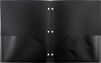 Assorted Professional 9 x 12 Plastic Heavy Duty 3 Hole Punch Folders - 6 Pack