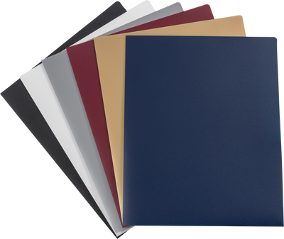 Assorted Professional 9 x 12 Plastic Heavy Duty Folders - 6 Pack