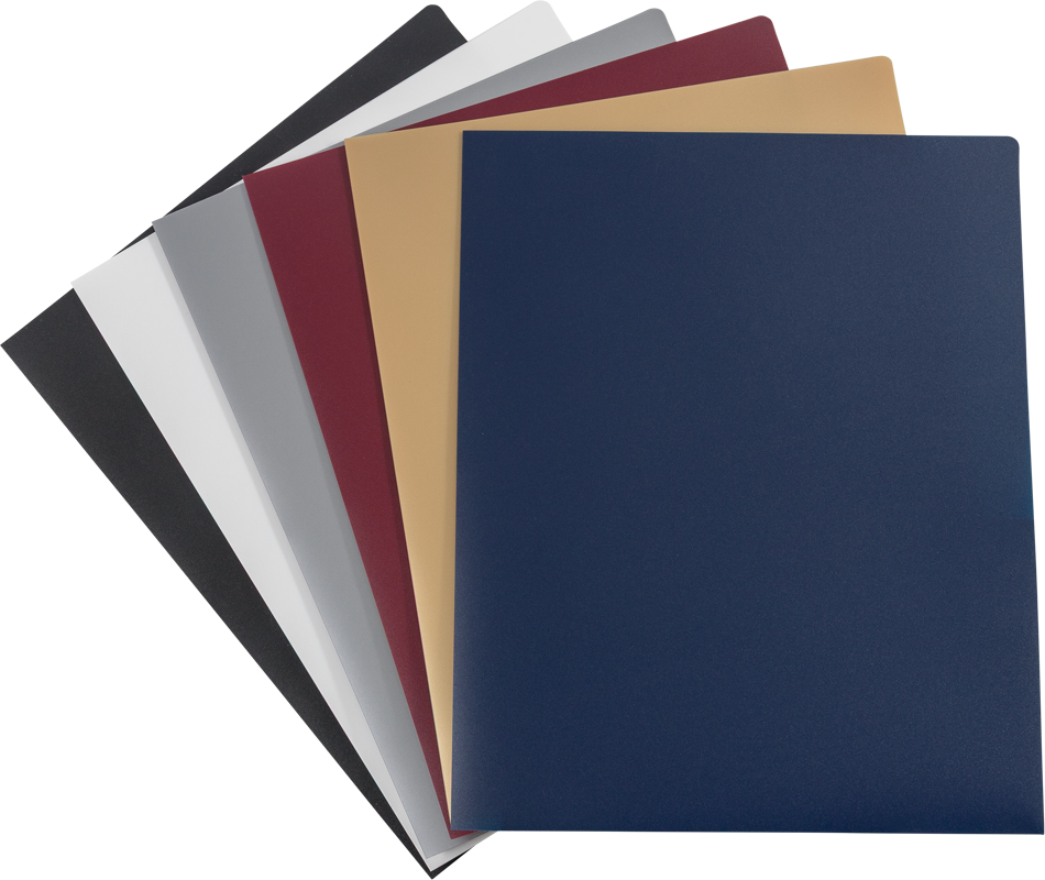Assorted Professional 9 x 12 Plastic Heavy Duty Folders - 6 Pack