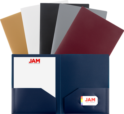 Assorted Professional 9 x 12 Plastic Heavy Duty Folders - 6 Pack