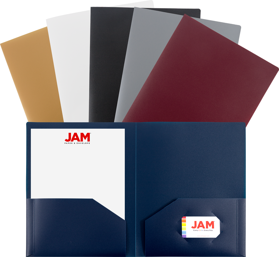Assorted Professional 9 x 12 Plastic Heavy Duty Folders - 6 Pack