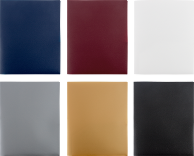 Assorted Professional 9 x 12 Plastic Heavy Duty Folders - 6 Pack