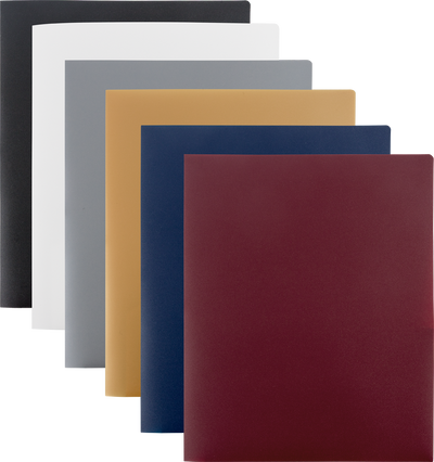 Assorted Professional 9 x 12 Plastic Heavy Duty Folders - 6 Pack