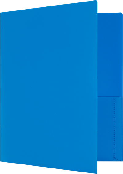 Assorted Primary 9 x 12 Plastic Heavy Duty Folders - 6 Pack