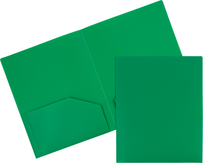 Assorted Primary 9 x 12 Plastic Heavy Duty Folders - 6 Pack