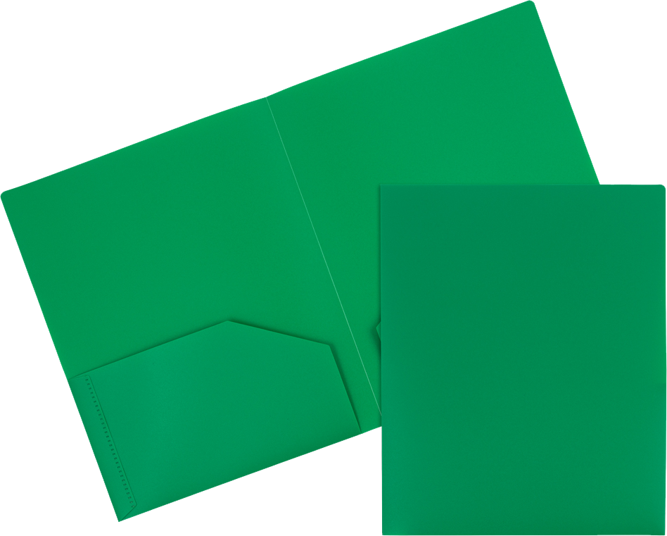 Assorted Primary 9 x 12 Plastic Heavy Duty Folders - 6 Pack