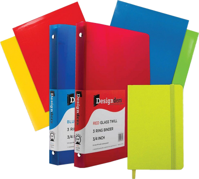 Green Journal Primary Glossy Folders, 3/4 Inch Binders, and Green Journal Pack