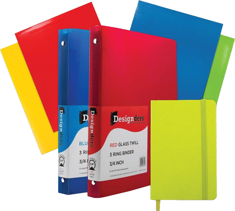Green Journal Primary Glossy Folders, 3/4 Inch Binders, and Green Journal Pack