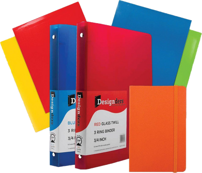 Orange Journal Primary Glossy Folders, 3/4 Inch Binders, and Orange Journal Pack