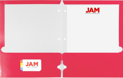 Glossy Hot Pink 9 x 12 3 Hole Punch Folders