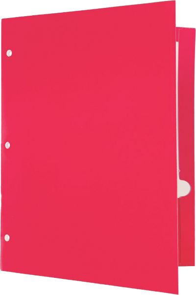 Glossy Hot Pink 9 x 12 3 Hole Punch Folders